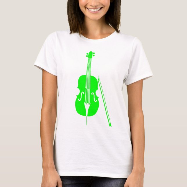 Camiseta Violoncelo - verde (Anverso)