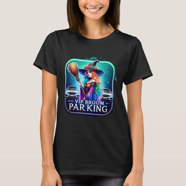 Camiseta "VIP Broom Parking" Witchy Tee (Anverso)