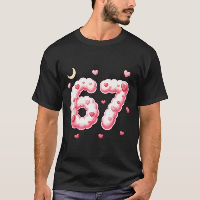 Camiseta Viral 67 Kawaii Hearts Valentine's Day Girls Humor (Anverso)
