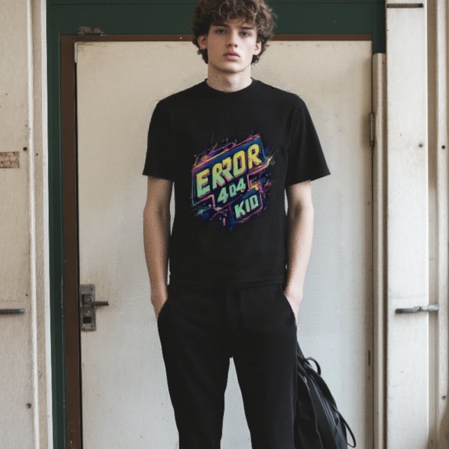 Camiseta Viral Neon Glitch 404 Tee (Subido por el creador)
