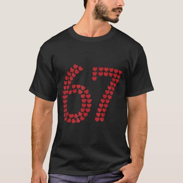 Camiseta Viral Six Seven Love 67 Hearts Valentine's Day Cli (Anverso)