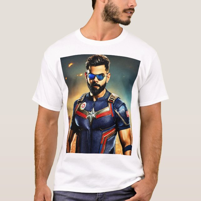 Camiseta "Virat Kohli: Desafiando fronteras y dominando (Anverso)