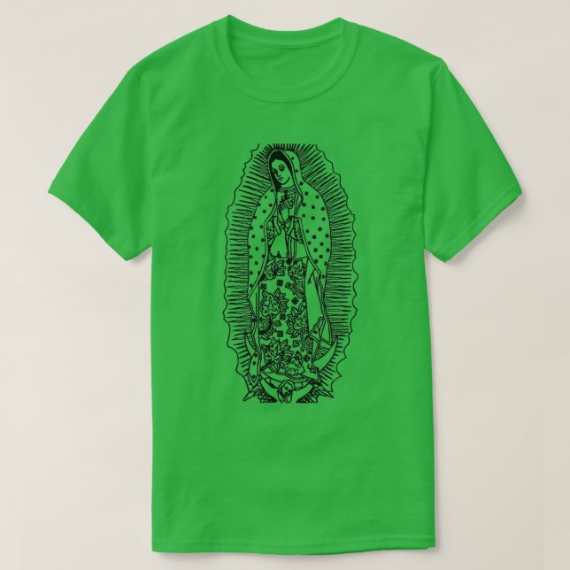 Camiseta Virgen de Guadalupe Our Lady of Guadalupe Black an (Diseño del anverso)