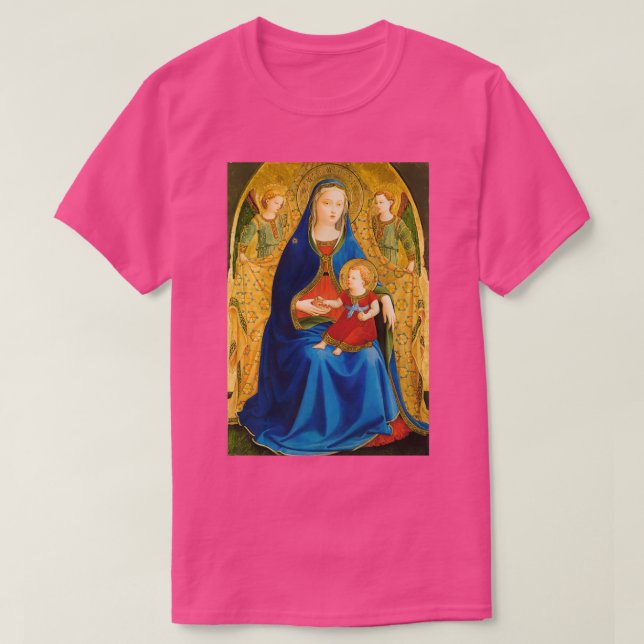 Camiseta Virgen de la granada por Fra Angelico (Diseño del anverso)