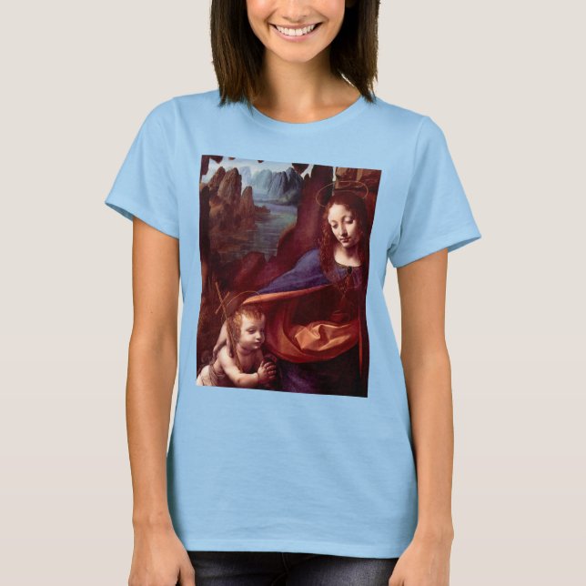 Camiseta Virgen de las Rocas de Leonardo da Vinci (Anverso)