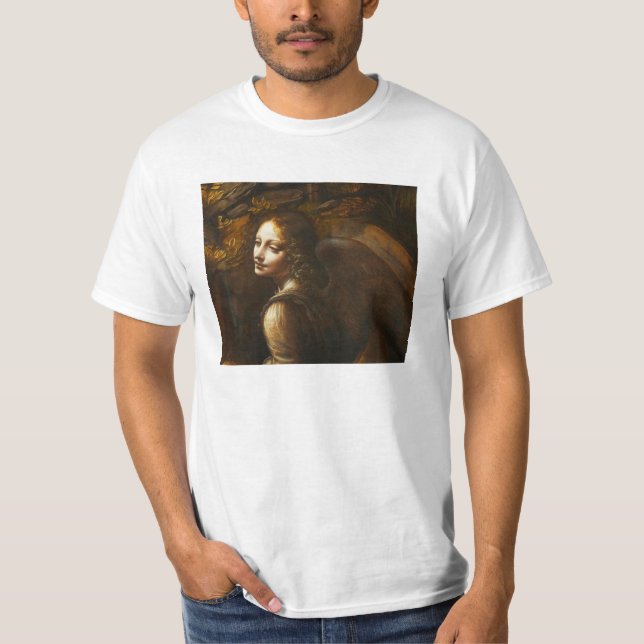 Camiseta Virgen de Leonardo da Vinci del ángel de las rocas