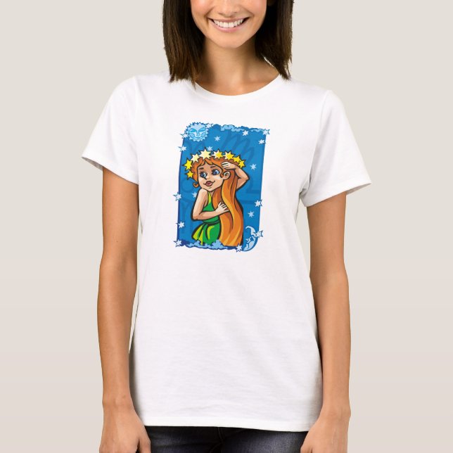 Camiseta Virgen en el cielo nocturno (Anverso)
