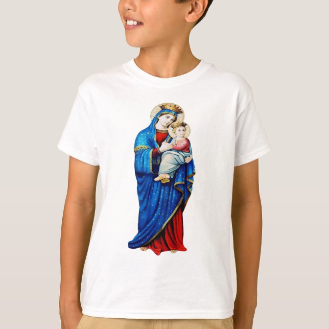 Camiseta Virgen María con el Niño Jesús (Anverso)