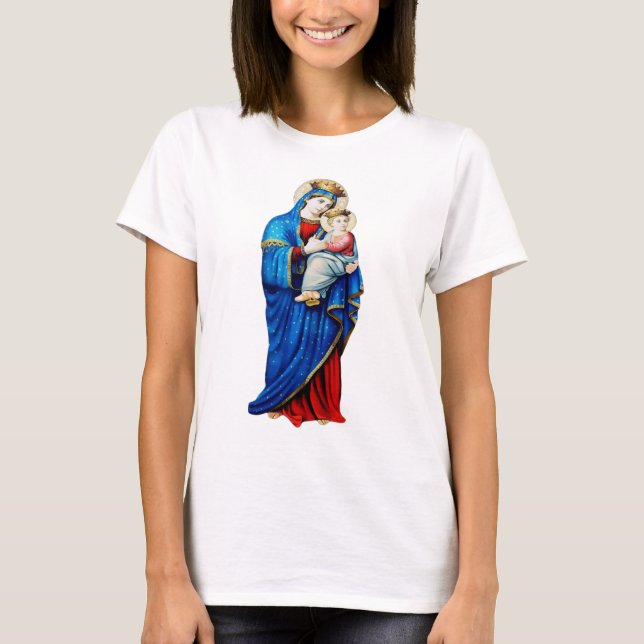 Camiseta Virgen María con Niño Jesús (Anverso)