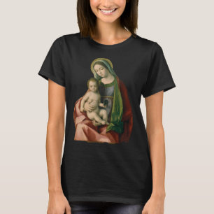 Camiseta Virgen María con Niño Jesús religioso