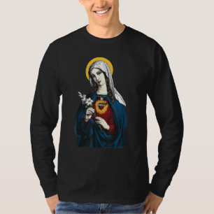 Camiseta Virgen María con su corazón inmaculado Sai católic