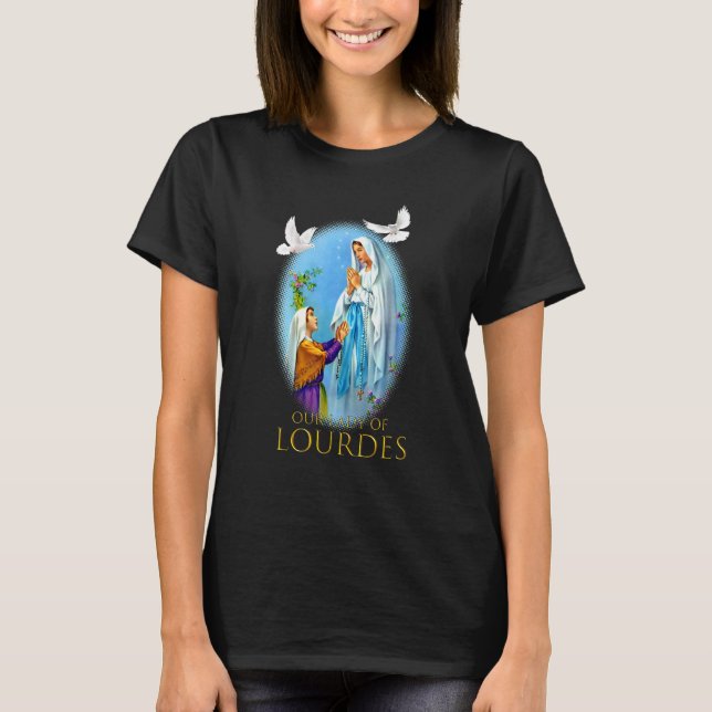 Camiseta Virgen María de Lourdes Nuestra Señora Cristiana (Anverso)