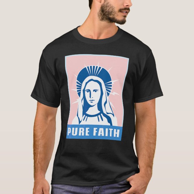 Camiseta Virgen María de pura fe Religión Católica S (Anverso)