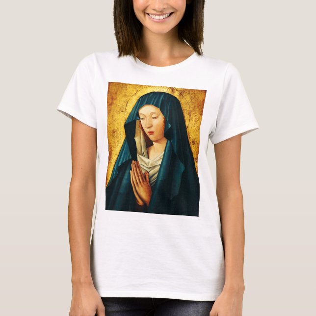 Camiseta Virgen María Hodegetria Arte de Icono Católico Biz (Anverso)