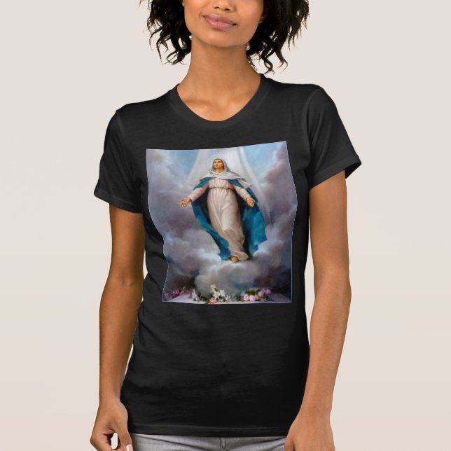 Camiseta Virgen María, Jesús y dioses santos madre, Santa (Anverso)