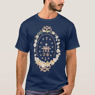 Camiseta Virgen María María Virgen María Cruz Floral Re