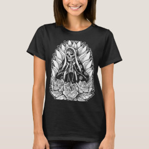 Camiseta Virgen María Skeleton Tattoo tradicional estadouni