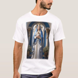 Camiseta Virgen María sujetando al niño Jesús