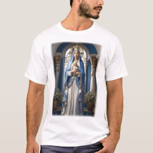 Camiseta Virgen María sujetando al niño Jesús