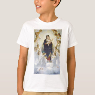 Camiseta Virgen María y Jesús con ángeles