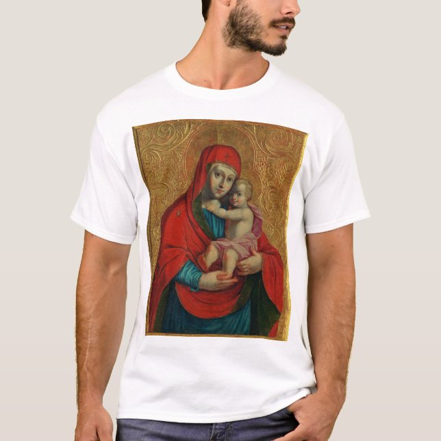 Camiseta Virgen María y Jesús Niño por Jan Rombauer (Anverso)
