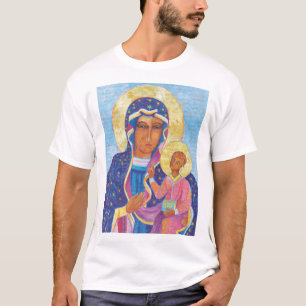 Camiseta Virgen María y Niño Jesús Madonna negra María