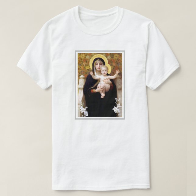 Camiseta Virgen William Bouguereau y niño (Diseño del anverso)