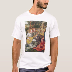 Camiseta Virgen y niño con ángeles