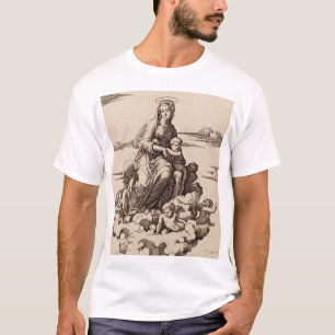 Camiseta Virgen y niño en las nubes