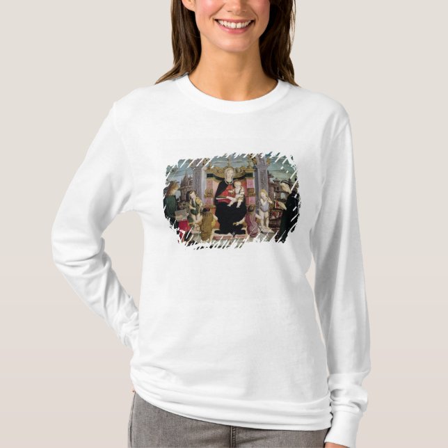 Camiseta Virgen y niño Enthroned (Anverso)