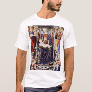 Camiseta Virgen y Niño entronizados con ángel músico