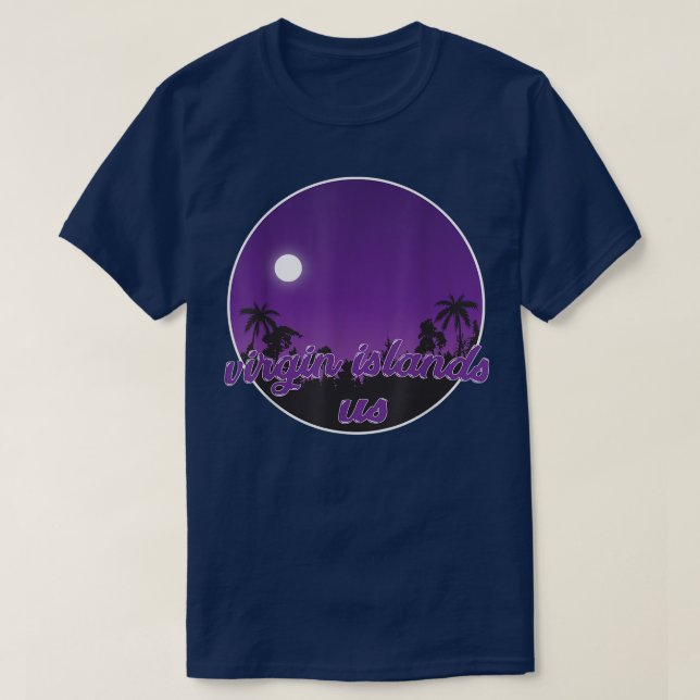 Camiseta virgin islands us By night with Palms T-Shirt (Diseño del anverso)
