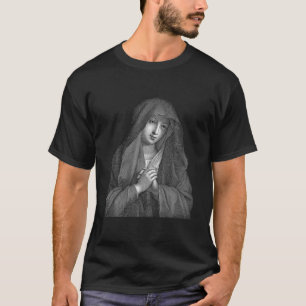 Camiseta Virgin Mary Madonna Retrato Line Tee católico