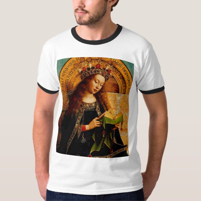 Camiseta Virgin Mary por Jan van Eyck (Anverso)