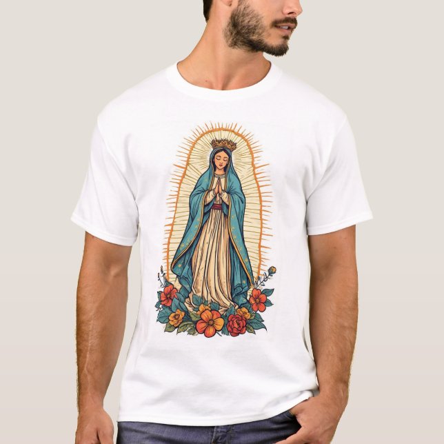 Camiseta  Virgin of Guadalupe Men's Tee Shirt (Anverso)