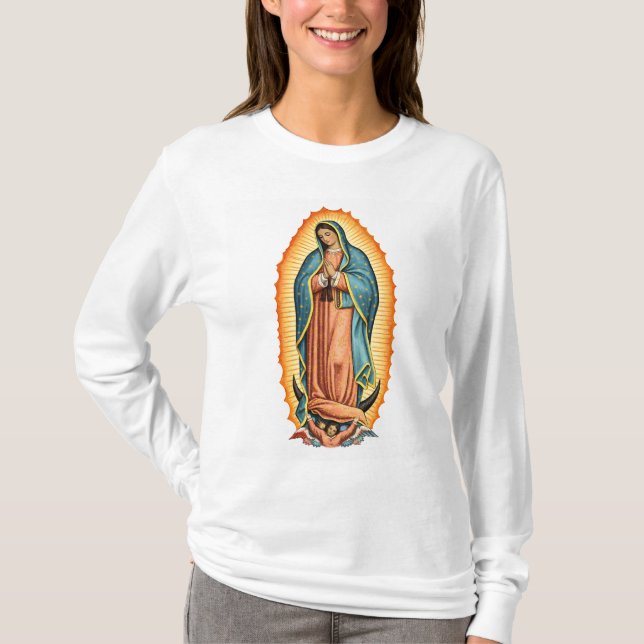 Camiseta Virgin of Guadalupe Women's Long Sleeve Tee Shirt (Anverso)