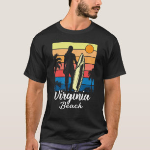 Camiseta Virginia Beach Souvenir Summer Surf Sunset Cita