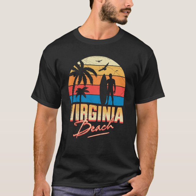 Camiseta Virginia Beach Surfing Surf Summer Vacation (Anverso)