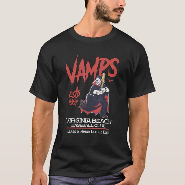 Camiseta Virginia Beach Vamps Minor League Retro Béisbol T (Anverso)