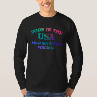 Camiseta Virginia Beach Virginia and Born in the USA distre