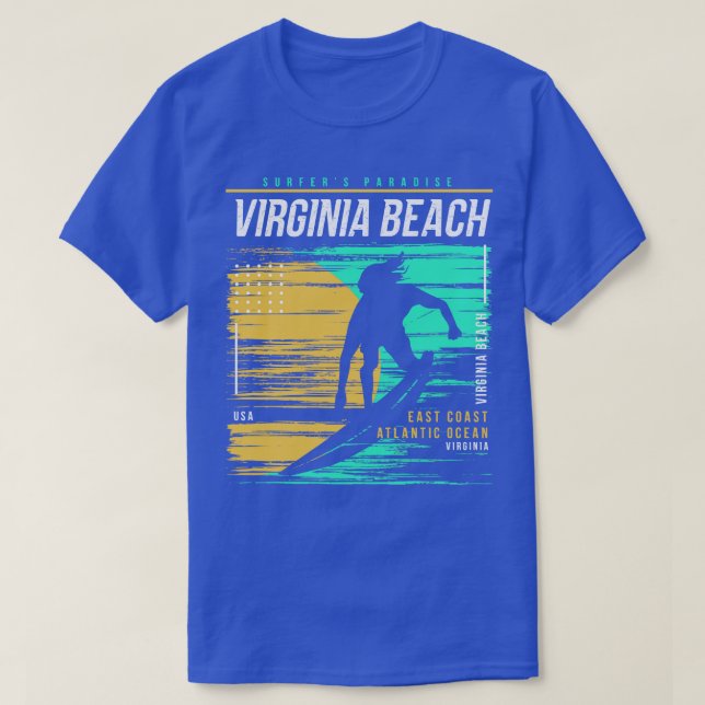 Camiseta Virginia Beach Virginia Vintage Surfing (Diseño del anverso)