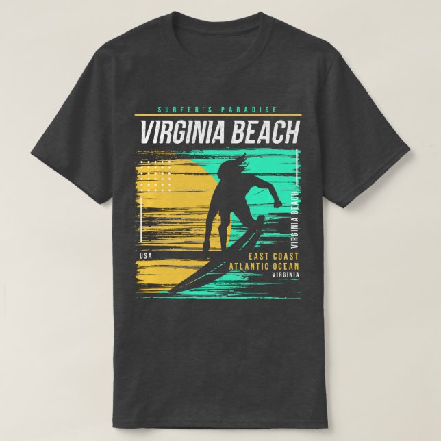 Camiseta Virginia Beach Virginia Vintage Surfing (Diseño del anverso)
