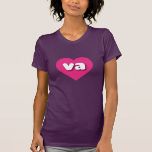 Camiseta Virginia, corazón rosado caliente - Amo a la va