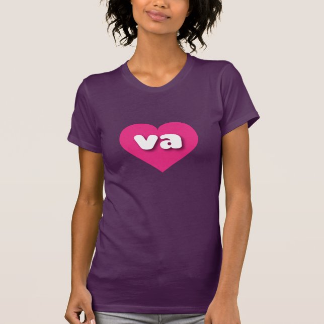 Camiseta Virginia, corazón rosado caliente - Amo a la va (Anverso)