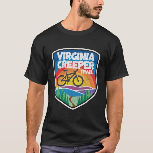 Camiseta Virginia Creeper Trail Retro Mountain Bike Graphic (Anverso)