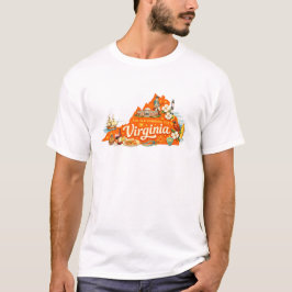 Camiseta Virginia El Estado del Antiguo Dominio Arte de Map