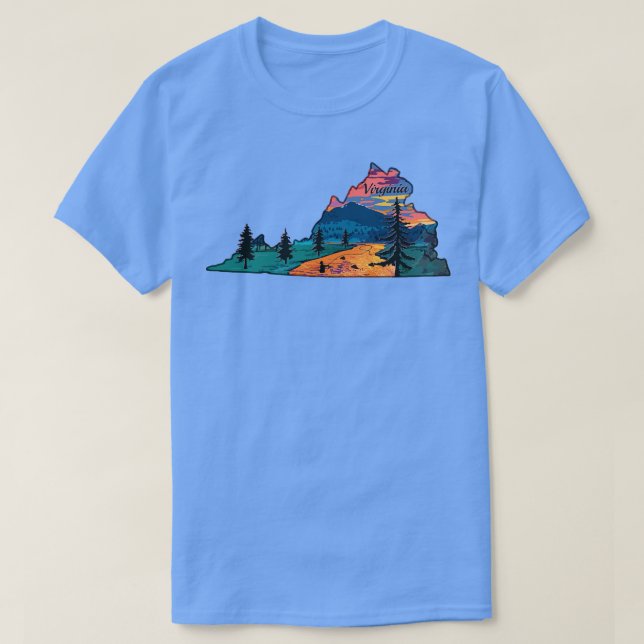 Camiseta Virginia Fly Fishing State River Sunset by Tee Cre (Diseño del anverso)