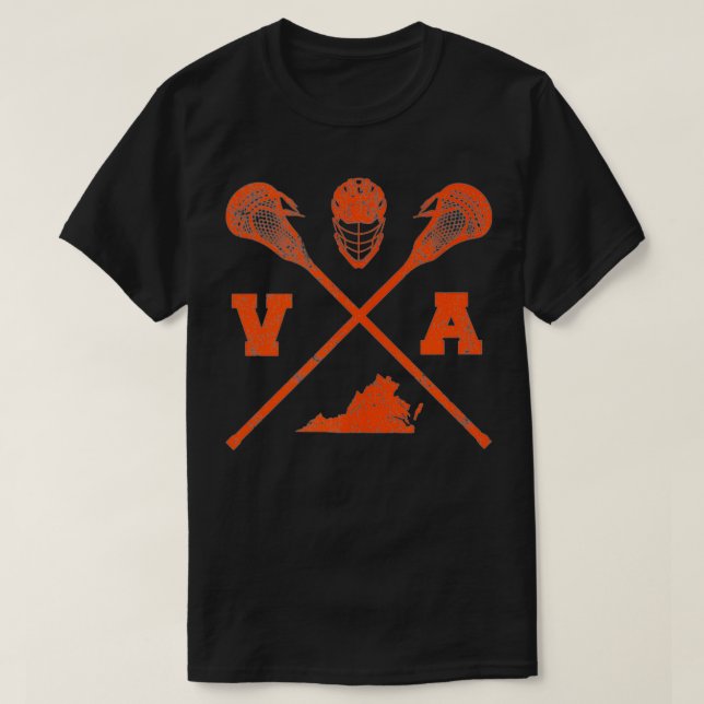 Camiseta Virginia Lacrosse Vintage VA LAX Weathered  (Diseño del anverso)