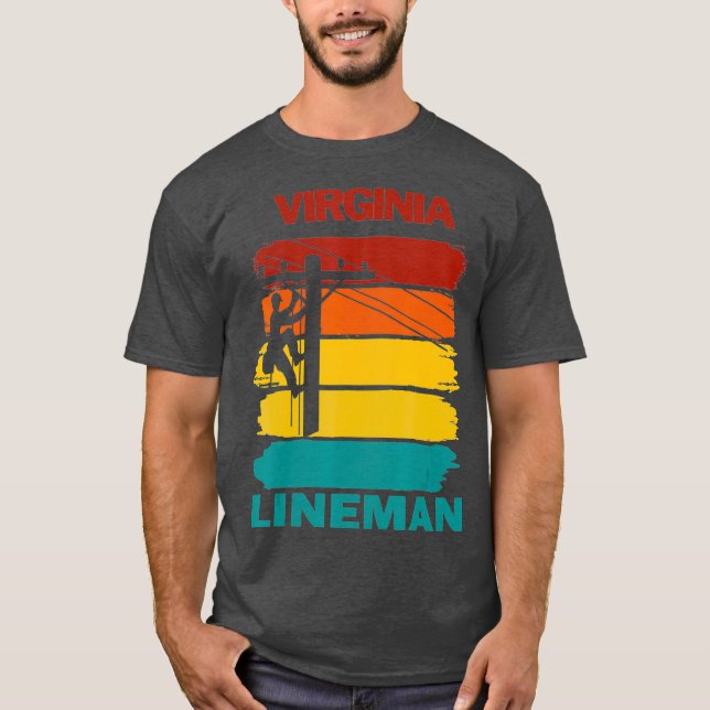 Camiseta Virginia Lineman Sunset Electrician Electrical (Anverso)
