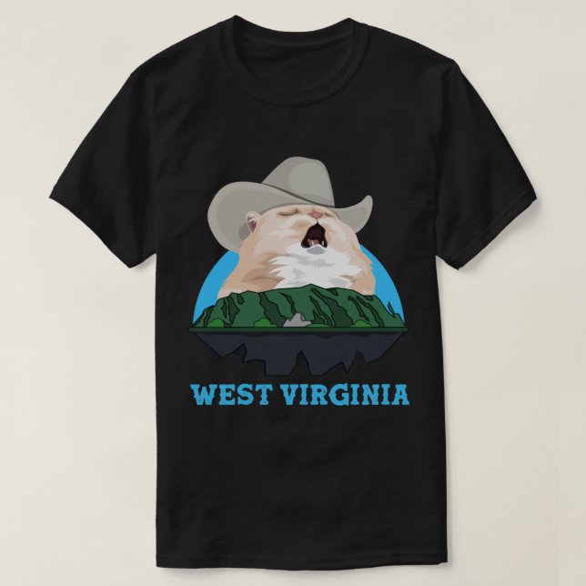 Camiseta VIRGINIA OCCIDENTAL Cantando Cowboy Cat Meme Class (Diseño del anverso)
